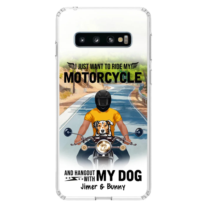 Custom Personalized Dog With Biker Phone Case - Upto 3 Dogs - Gifts For Dog Lover - Hangout With My Dog - Phone Case For iPhone And Samsung