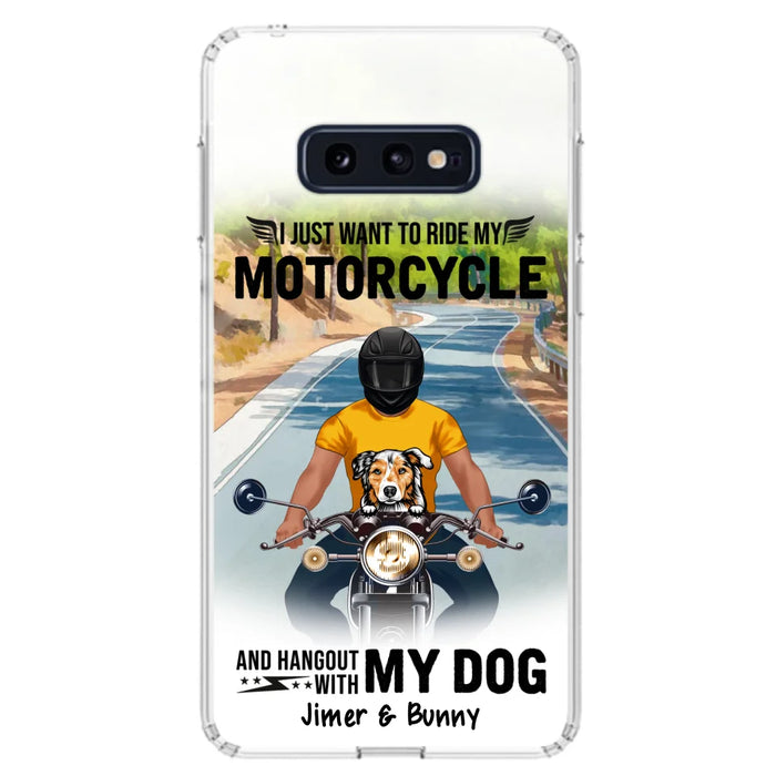 Custom Personalized Dog With Biker Phone Case - Upto 3 Dogs - Gifts For Dog Lover - Hangout With My Dog - Phone Case For iPhone And Samsung