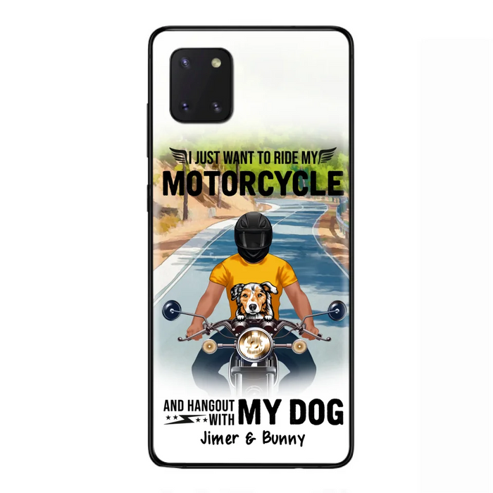 Custom Personalized Dog With Biker Phone Case - Upto 3 Dogs - Gifts For Dog Lover - Hangout With My Dog - Phone Case For iPhone And Samsung