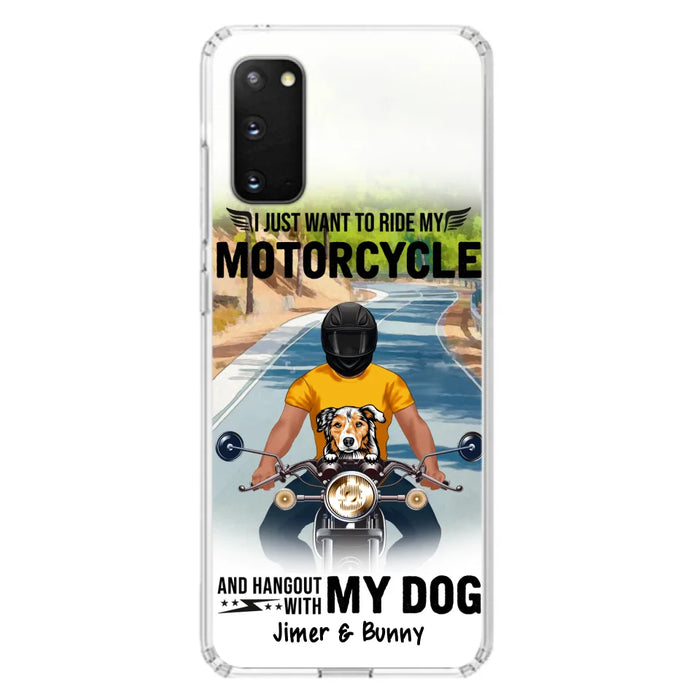 Custom Personalized Dog With Biker Phone Case - Upto 3 Dogs - Gifts For Dog Lover - Hangout With My Dog - Phone Case For iPhone And Samsung