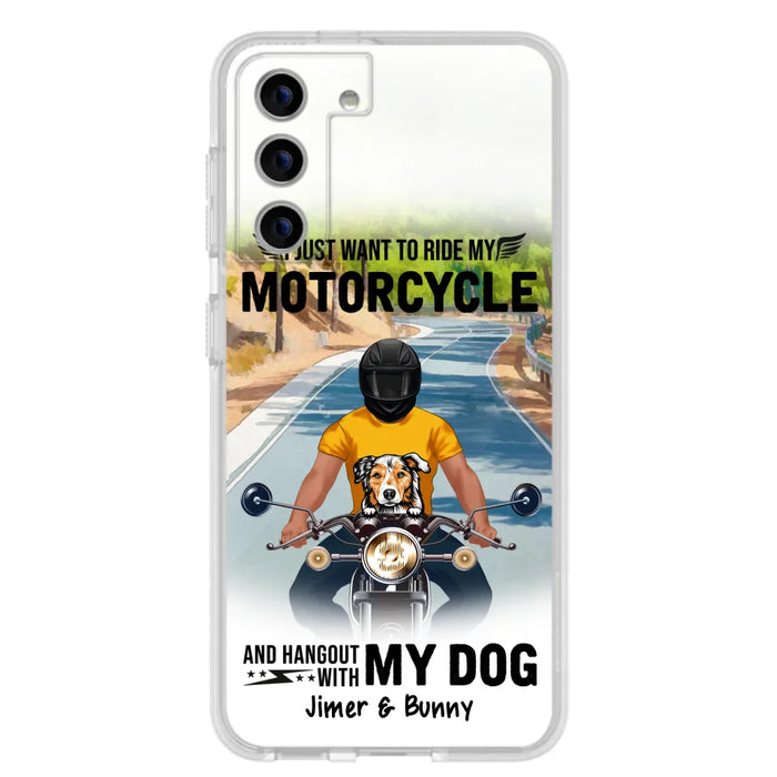 Custom Personalized Dog With Biker Phone Case - Upto 3 Dogs - Gifts For Dog Lover - Hangout With My Dog - Phone Case For iPhone And Samsung