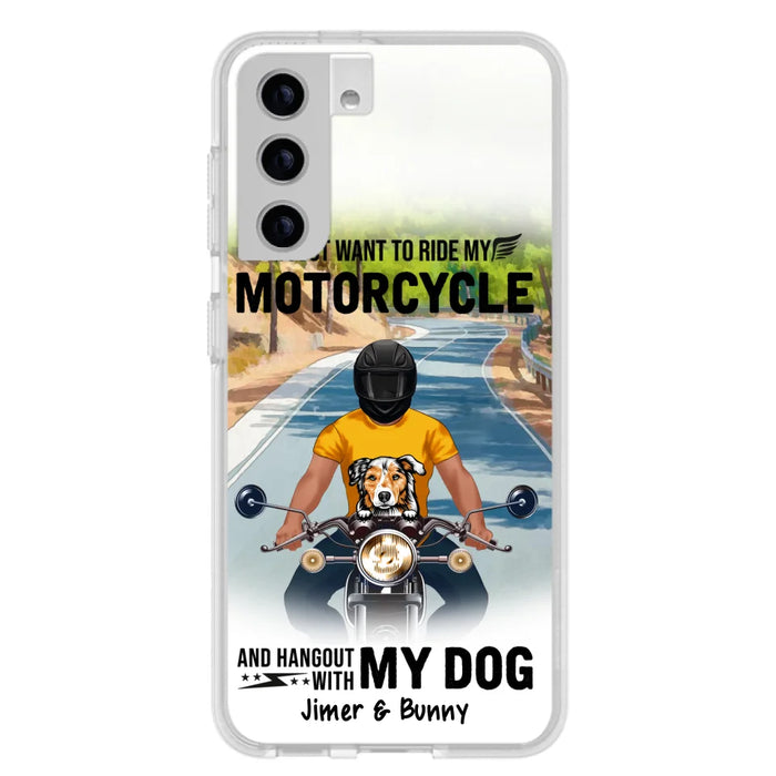 Custom Personalized Dog With Biker Phone Case - Upto 3 Dogs - Gifts For Dog Lover - Hangout With My Dog - Phone Case For iPhone And Samsung