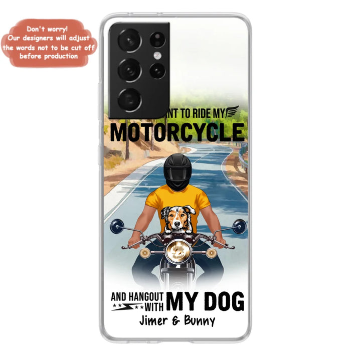 Custom Personalized Dog With Biker Phone Case - Upto 3 Dogs - Gifts For Dog Lover - Hangout With My Dog - Phone Case For iPhone And Samsung