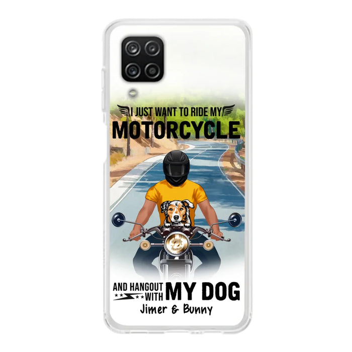 Custom Personalized Dog With Biker Phone Case - Upto 3 Dogs - Gifts For Dog Lover - Hangout With My Dog - Phone Case For iPhone And Samsung