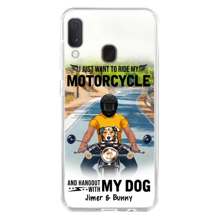 Custom Personalized Dog With Biker Phone Case - Upto 3 Dogs - Gifts For Dog Lover - Hangout With My Dog - Phone Case For iPhone And Samsung