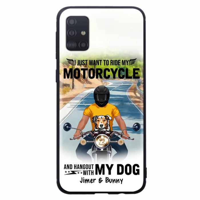 Custom Personalized Dog With Biker Phone Case - Upto 3 Dogs - Gifts For Dog Lover - Hangout With My Dog - Phone Case For iPhone And Samsung