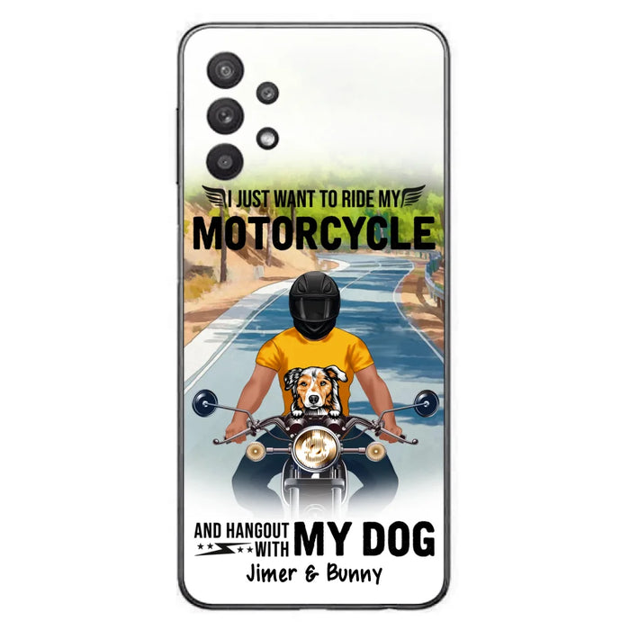 Custom Personalized Dog With Biker Phone Case - Upto 3 Dogs - Gifts For Dog Lover - Hangout With My Dog - Phone Case For iPhone And Samsung