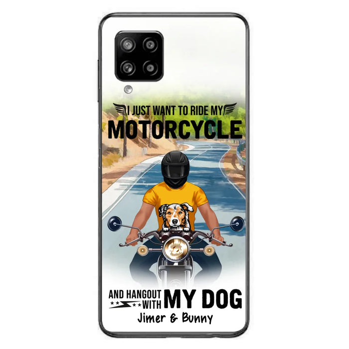 Custom Personalized Dog With Biker Phone Case - Upto 3 Dogs - Gifts For Dog Lover - Hangout With My Dog - Phone Case For iPhone And Samsung