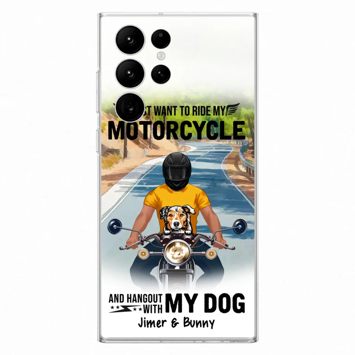 Custom Personalized Dog With Biker Phone Case - Upto 3 Dogs - Gifts For Dog Lover - Hangout With My Dog - Phone Case For iPhone And Samsung