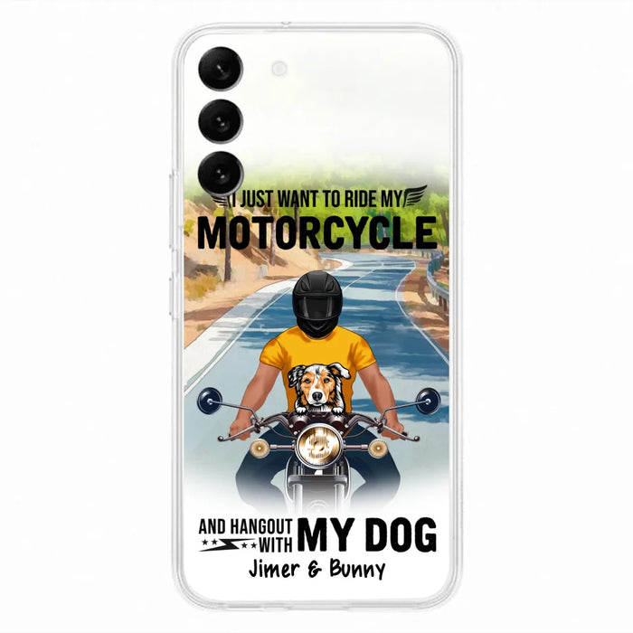 Custom Personalized Dog With Biker Phone Case - Upto 3 Dogs - Gifts For Dog Lover - Hangout With My Dog - Phone Case For iPhone And Samsung