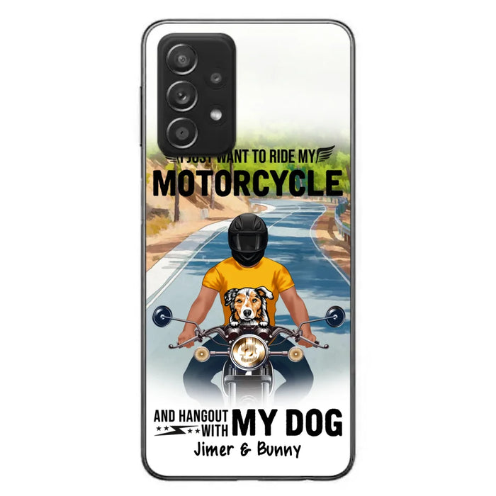 Custom Personalized Dog With Biker Phone Case - Upto 3 Dogs - Gifts For Dog Lover - Hangout With My Dog - Phone Case For iPhone And Samsung