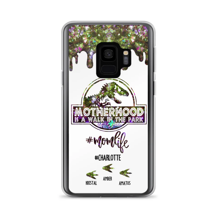 Custom Personalized Mama Dinosaur Phone Case - Best Gift For Mothers - Motherhood Is A Walk In The Park - Phone Case For iPhone And Samsung - 2QCGS1