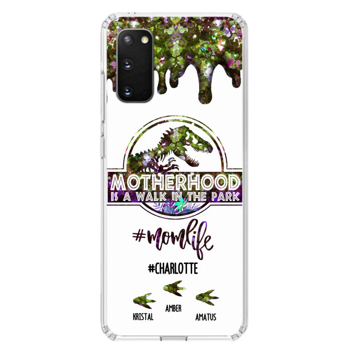 Custom Personalized Mama Dinosaur Phone Case - Best Gift For Mothers - Motherhood Is A Walk In The Park - Phone Case For iPhone And Samsung - 2QCGS1