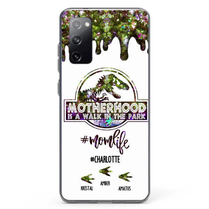 Custom Personalized Mama Dinosaur Phone Case - Best Gift For Mothers - Motherhood Is A Walk In The Park - Phone Case For iPhone And Samsung - 2QCGS1