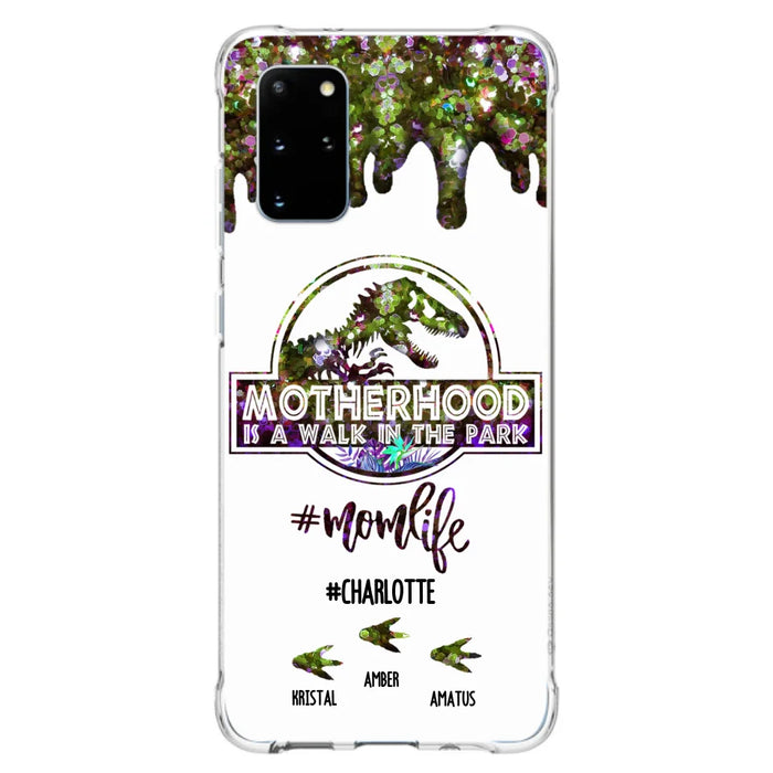 Custom Personalized Mama Dinosaur Phone Case - Best Gift For Mothers - Motherhood Is A Walk In The Park - Phone Case For iPhone And Samsung - 2QCGS1