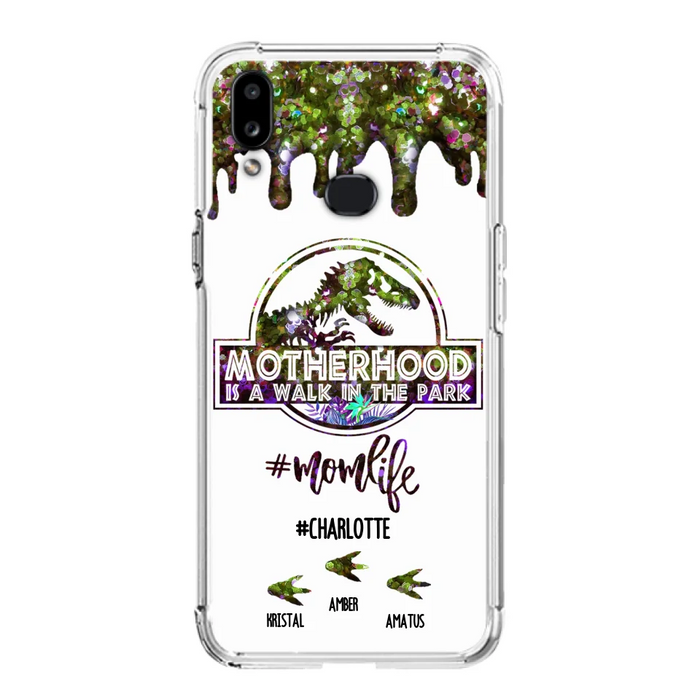 Custom Personalized Mama Dinosaur Phone Case - Best Gift For Mothers - Motherhood Is A Walk In The Park - Phone Case For iPhone And Samsung - 2QCGS1