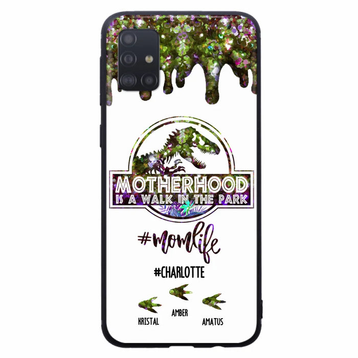 Custom Personalized Mama Dinosaur Phone Case - Best Gift For Mothers - Motherhood Is A Walk In The Park - Phone Case For iPhone And Samsung - 2QCGS1