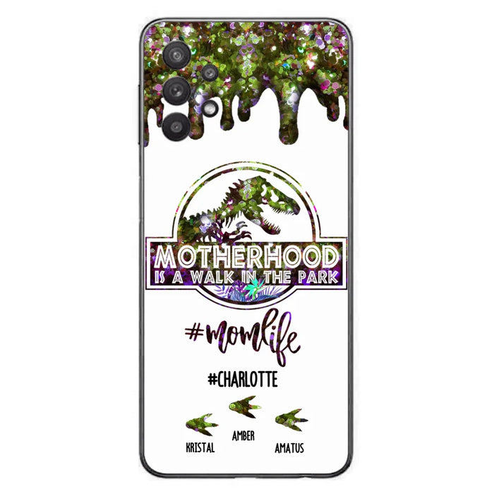 Custom Personalized Mama Dinosaur Phone Case - Best Gift For Mothers - Motherhood Is A Walk In The Park - Phone Case For iPhone And Samsung - 2QCGS1