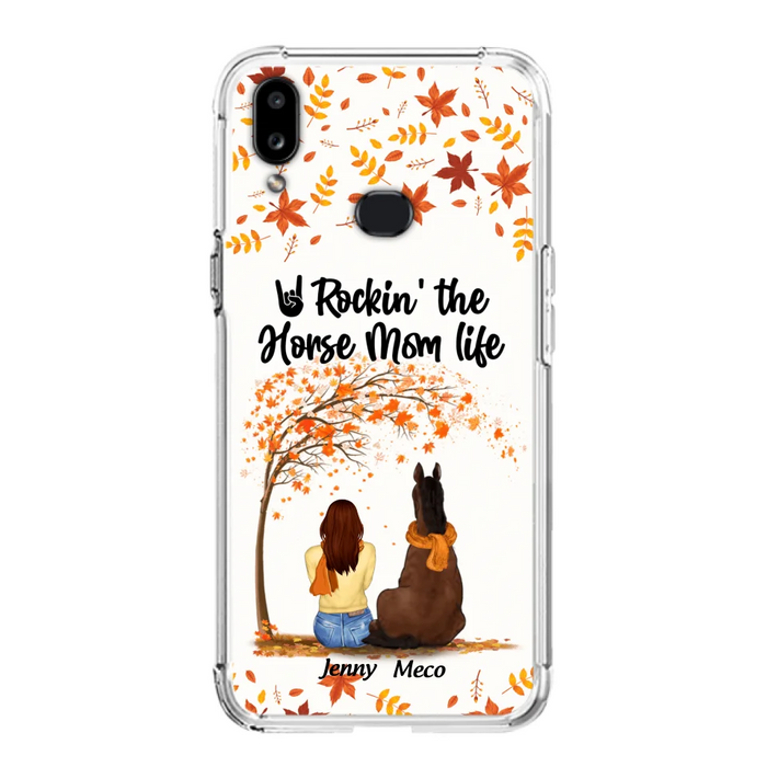 Custom Personalized Horse Mom In Autumn Phone Case - Girl With Upto 3 Horses - Case For iPhone And Samsung