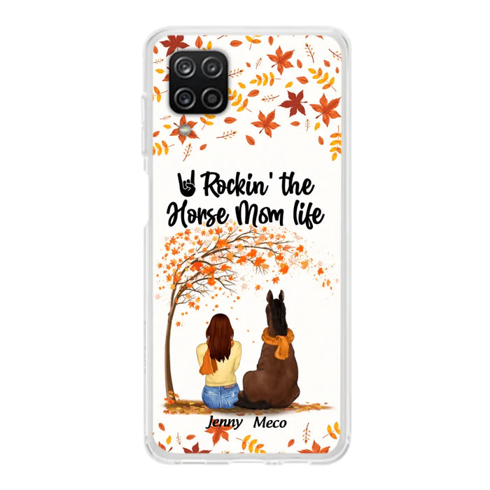 Custom Personalized Horse Mom In Autumn Phone Case - Girl With Upto 3 Horses - Case For iPhone And Samsung