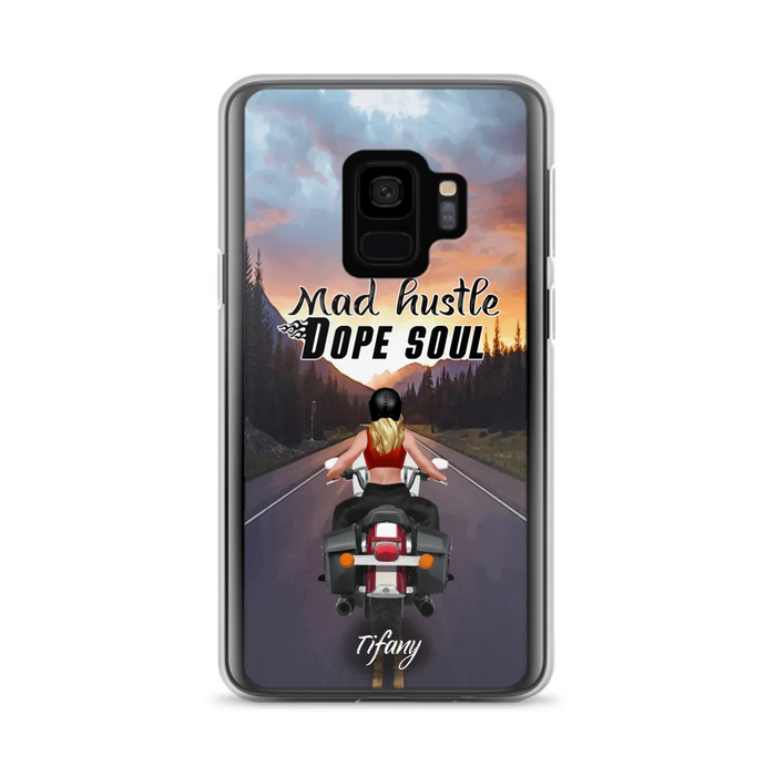 Custom Personalized Motorcycle Girl Phone Case - Best Gift For Bikers - Mad Hustle Dope Soul - Phone Case For iPhone And Samsung - C6O4AR