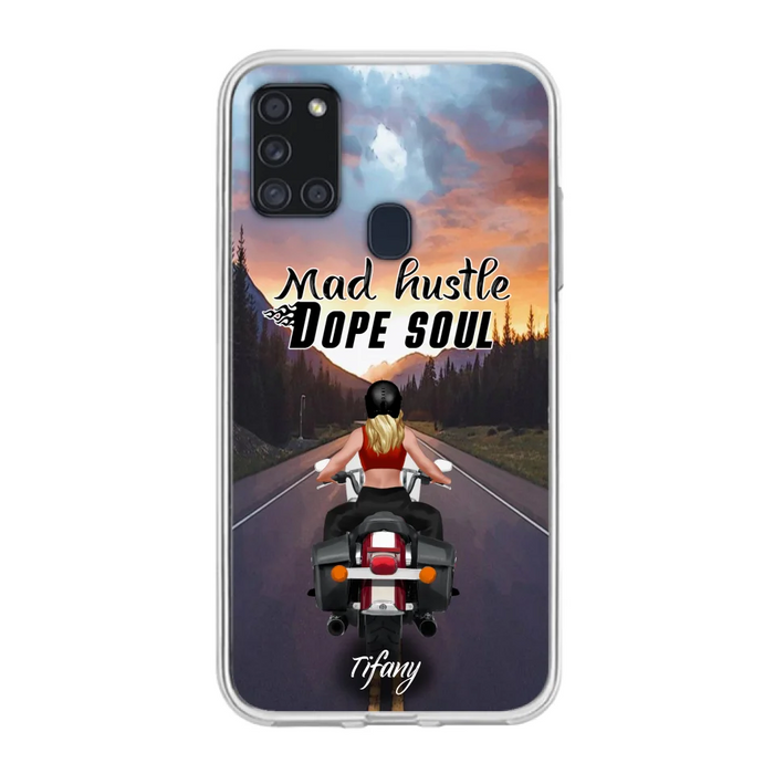 Custom Personalized Motorcycle Girl Phone Case - Best Gift For Bikers - Mad Hustle Dope Soul - Phone Case For iPhone And Samsung - C6O4AR