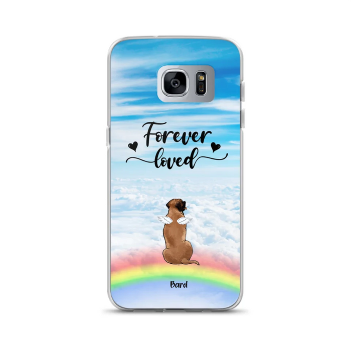 Custom Personalized Memorial Pets Phone Case - Upto 5 Pets - Memorial Gift For Dog Lovers/Cat Lovers - Forever Loved - Phone Case For iPhone And Samsung - AXSIO5