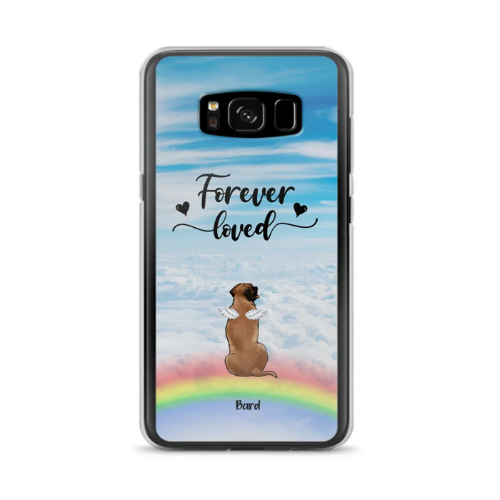 Custom Personalized Memorial Pets Phone Case - Upto 5 Pets - Memorial Gift For Dog Lovers/Cat Lovers - Forever Loved - Phone Case For iPhone And Samsung - AXSIO5