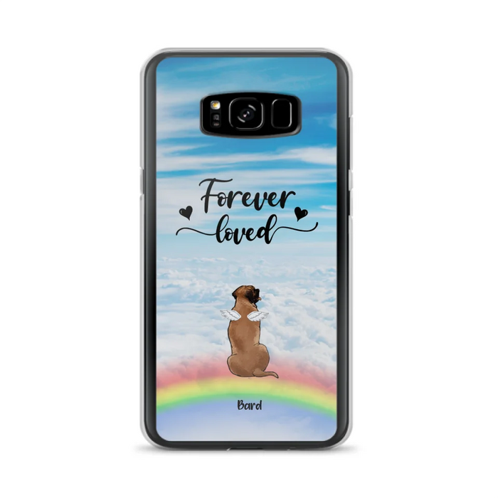 Custom Personalized Memorial Pets Phone Case - Upto 5 Pets - Memorial Gift For Dog Lovers/Cat Lovers - Forever Loved - Phone Case For iPhone And Samsung - AXSIO5