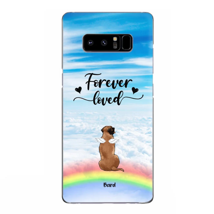 Custom Personalized Memorial Pets Phone Case - Upto 5 Pets - Memorial Gift For Dog Lovers/Cat Lovers - Forever Loved - Phone Case For iPhone And Samsung - AXSIO5