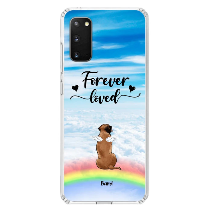 Custom Personalized Memorial Pets Phone Case - Upto 5 Pets - Memorial Gift For Dog Lovers/Cat Lovers - Forever Loved - Phone Case For iPhone And Samsung - AXSIO5