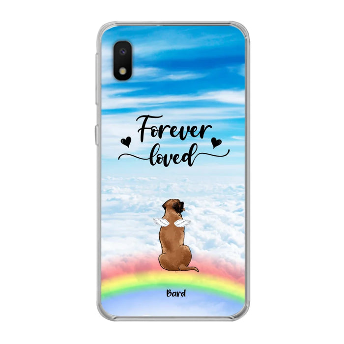 Custom Personalized Memorial Pets Phone Case - Upto 5 Pets - Memorial Gift For Dog Lovers/Cat Lovers - Forever Loved - Phone Case For iPhone And Samsung - AXSIO5