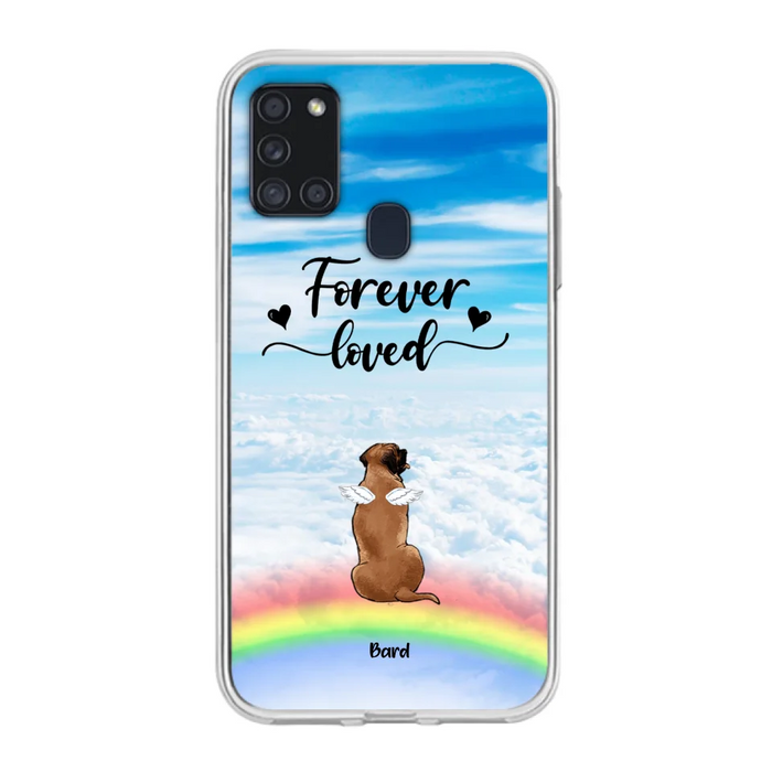 Custom Personalized Memorial Pets Phone Case - Upto 5 Pets - Memorial Gift For Dog Lovers/Cat Lovers - Forever Loved - Phone Case For iPhone And Samsung - AXSIO5