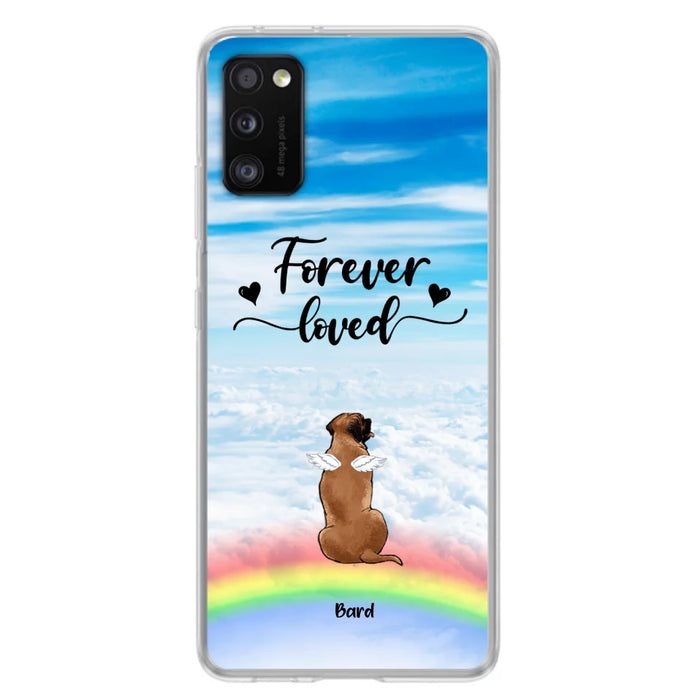 Custom Personalized Memorial Pets Phone Case - Upto 5 Pets - Memorial Gift For Dog Lovers/Cat Lovers - Forever Loved - Phone Case For iPhone And Samsung - AXSIO5