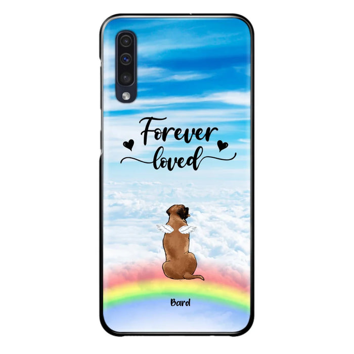 Custom Personalized Memorial Pets Phone Case - Upto 5 Pets - Memorial Gift For Dog Lovers/Cat Lovers - Forever Loved - Phone Case For iPhone And Samsung - AXSIO5