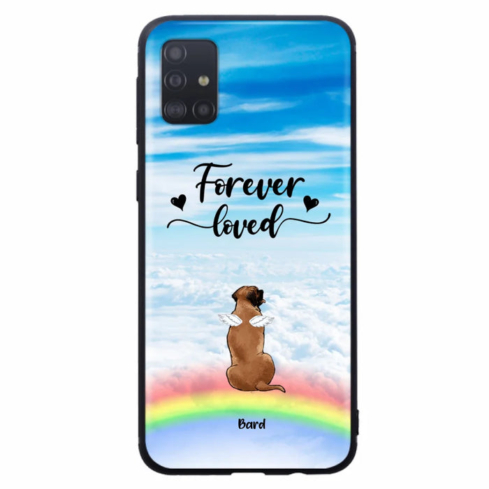 Custom Personalized Memorial Pets Phone Case - Upto 5 Pets - Memorial Gift For Dog Lovers/Cat Lovers - Forever Loved - Phone Case For iPhone And Samsung - AXSIO5