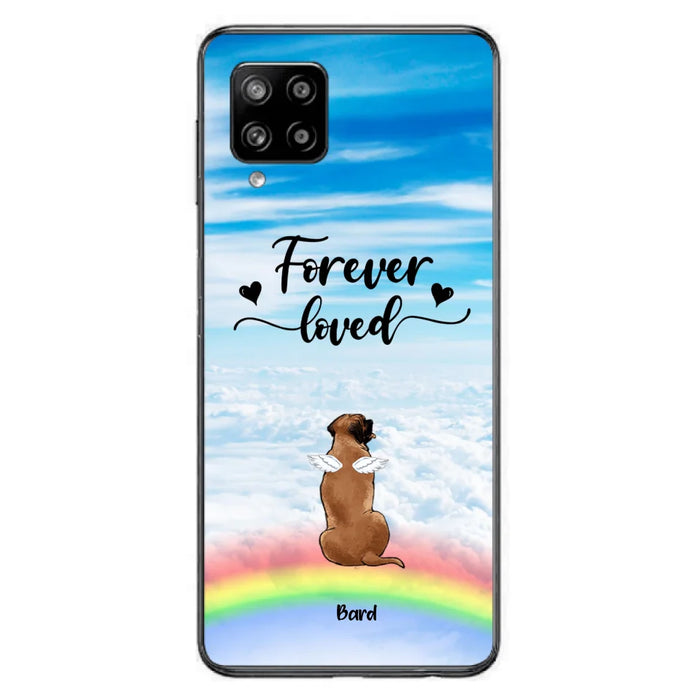 Custom Personalized Memorial Pets Phone Case - Upto 5 Pets - Memorial Gift For Dog Lovers/Cat Lovers - Forever Loved - Phone Case For iPhone And Samsung - AXSIO5