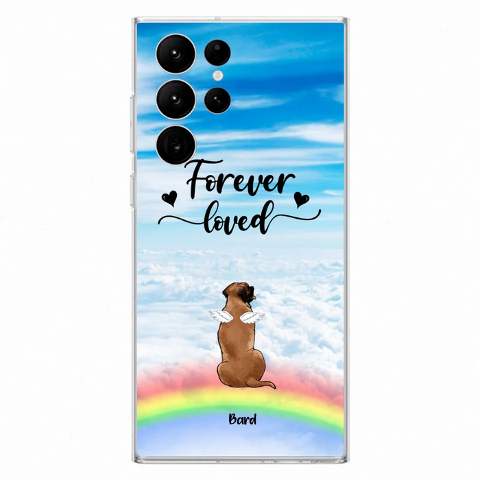 Custom Personalized Memorial Pets Phone Case - Upto 5 Pets - Memorial Gift For Dog Lovers/Cat Lovers - Forever Loved - Phone Case For iPhone And Samsung - AXSIO5