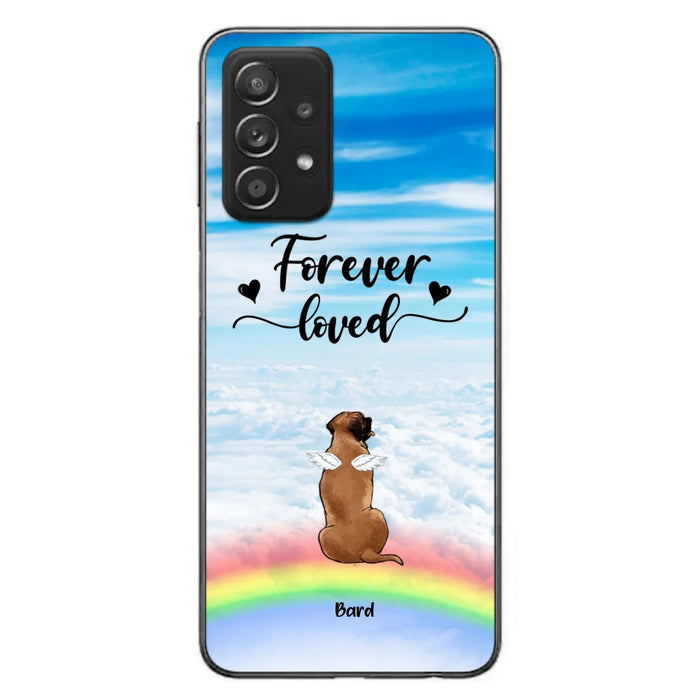 Custom Personalized Memorial Pets Phone Case - Upto 5 Pets - Memorial Gift For Dog Lovers/Cat Lovers - Forever Loved - Phone Case For iPhone And Samsung - AXSIO5