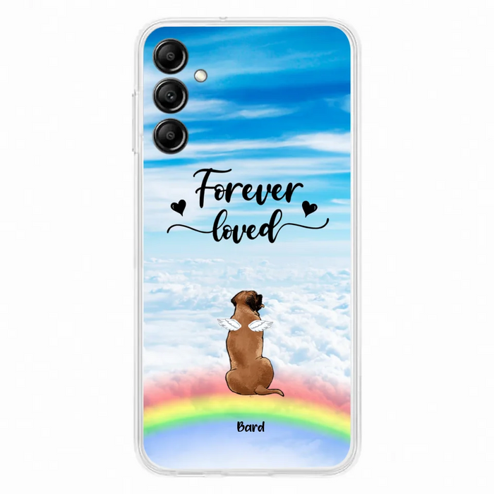 Custom Personalized Memorial Pets Phone Case - Upto 5 Pets - Memorial Gift For Dog Lovers/Cat Lovers - Forever Loved - Phone Case For iPhone And Samsung - AXSIO5