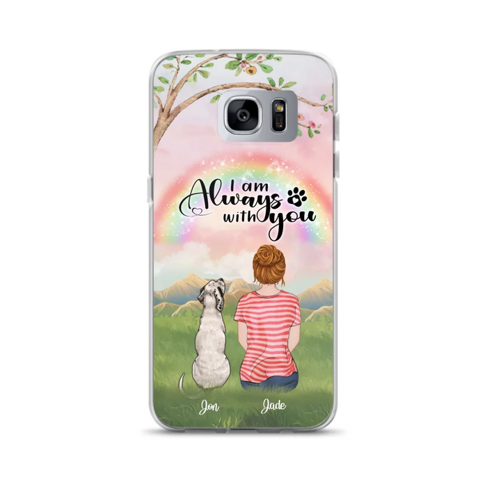 Custom Personalized Dog Mom/Dad Phone Case - Upto 4 Dogs - Best Gift For Dog Lover - I Am Always With You - Case For Iphone Samsung - 5BWJPA