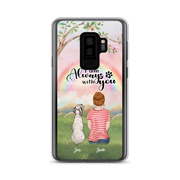 Custom Personalized Dog Mom/Dad Phone Case - Upto 4 Dogs - Best Gift For Dog Lover - I Am Always With You - Case For Iphone Samsung - 5BWJPA