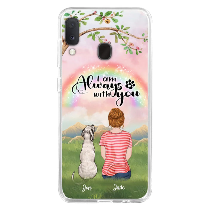 Custom Personalized Dog Mom/Dad Phone Case - Upto 4 Dogs - Best Gift For Dog Lover - I Am Always With You - Case For Iphone Samsung - 5BWJPA