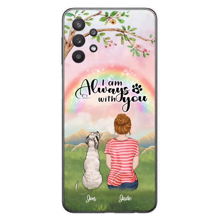 Custom Personalized Dog Mom/Dad Phone Case - Upto 4 Dogs - Best Gift For Dog Lover - I Am Always With You - Case For Iphone Samsung - 5BWJPA