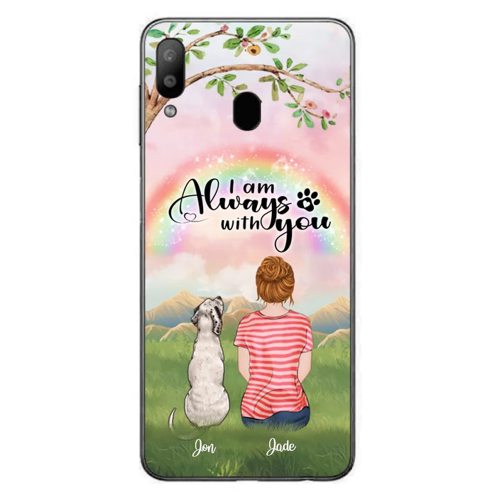 Custom Personalized Dog Mom/Dad Phone Case - Upto 4 Dogs - Best Gift For Dog Lover - I Am Always With You - Case For Iphone Samsung - 5BWJPA