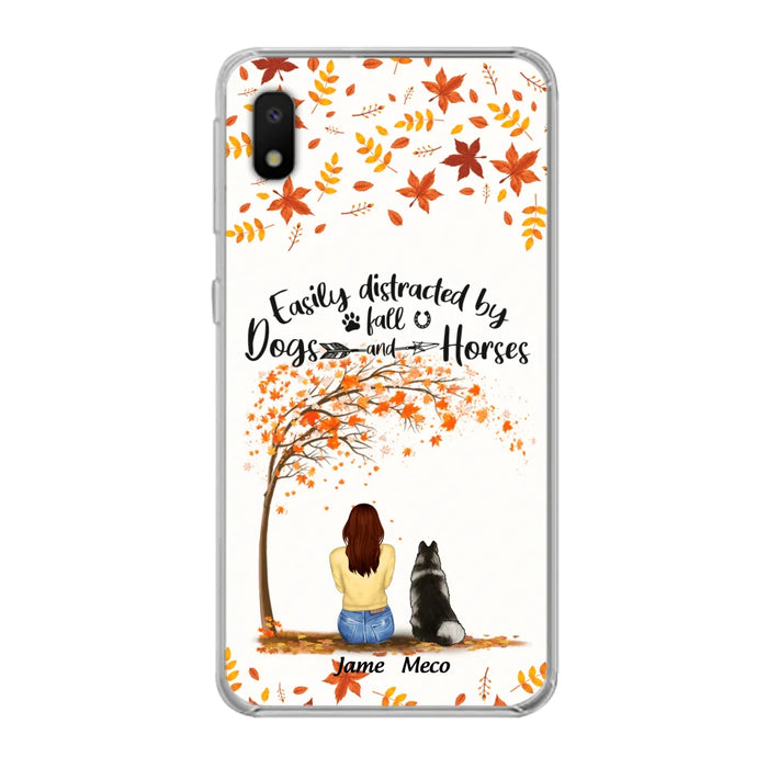 Custom Personalized Horse Dog Mom In Autumn Phone Case - Upto 3 Horses/ Dogs  - Case For iPhone And Samsung