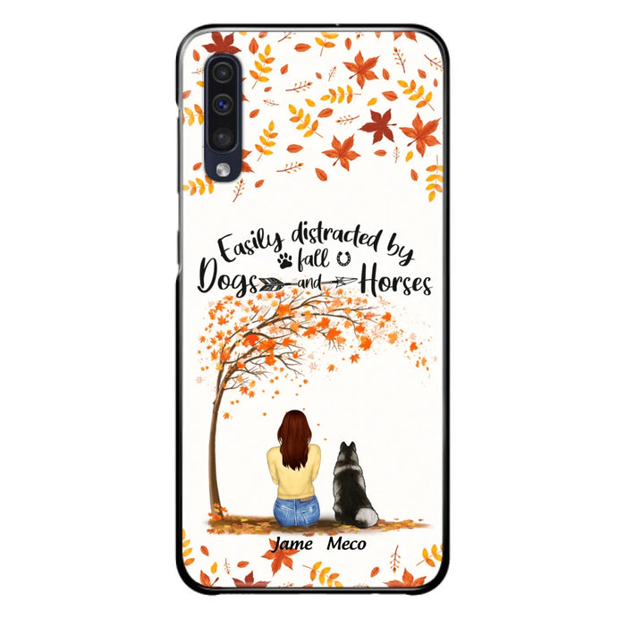 Custom Personalized Horse Dog Mom In Autumn Phone Case - Upto 3 Horses/ Dogs  - Case For iPhone And Samsung