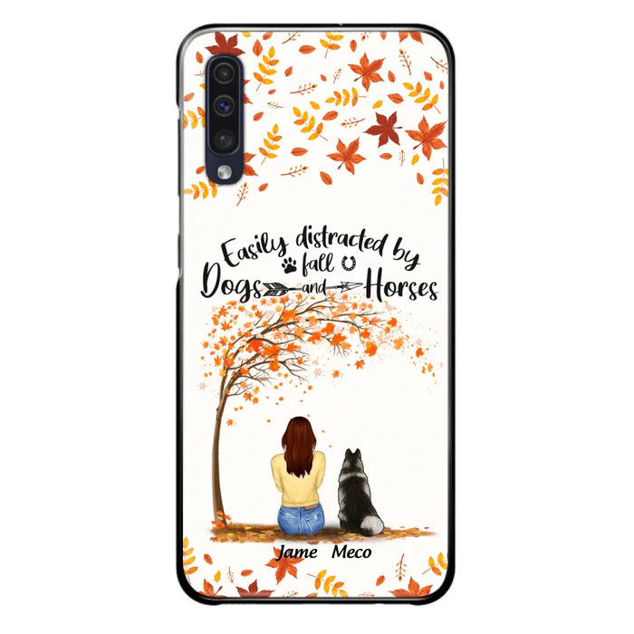 Custom Personalized Horse Dog Mom In Autumn Phone Case - Upto 3 Horses/ Dogs  - Case For iPhone And Samsung