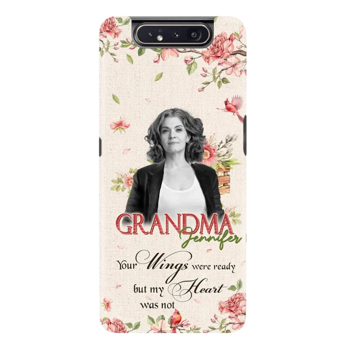 Custom Personalized Memorial Phone Case For iPhone/ Samsung - Upload Photo - Your Wings Were Ready But My Heart Was Not