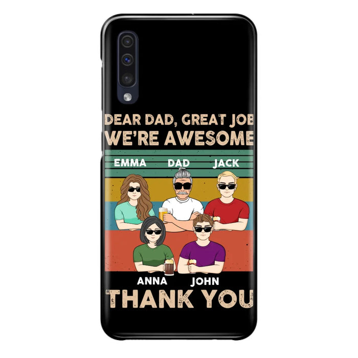 Custom Personalized Dear Mom/ Dad Phone Case For iPhone/ Samsung - Upto 5 People - Gift Idea For Mother's Day/ Father's Day - Dear Dad, Great Job We're Awesome Thank You